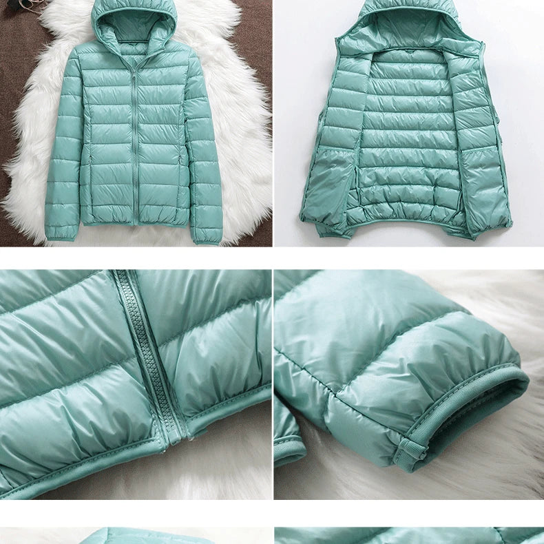 15 Colors Women Puffer Jackets Plus Size 5xl 6xl 7xl 2025 New Spring Autumn Hooded Female Ultra Lightweight Packable Down Coats