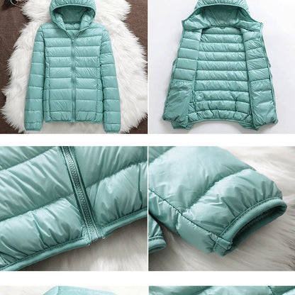 15 Colors Women Puffer Jackets Plus Size 5xl 6xl 7xl 2025 New Spring Autumn Hooded Female Ultra Lightweight Packable Down Coats