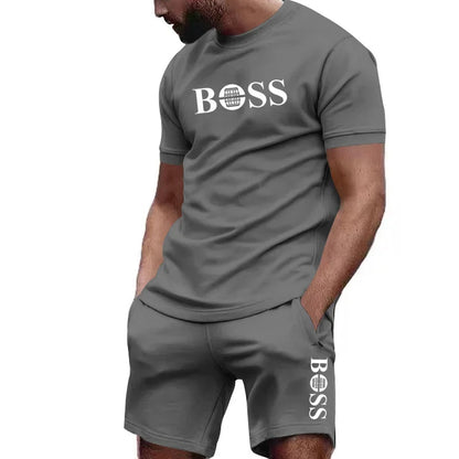 Men's two-piece sportswear short-sleeved T-shirt and pants set running and fitness sportswear summer 2025 big discount