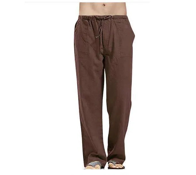 Fashion Mens Linen Wide Pants Korean Trousers Oversize Sports Streetwear Male Spring Yoga Pants Casual Men Clothing Sweatpants