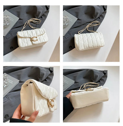 Cross-border rhombic embroidered shoulder bag chain messenger bag fashion classic underarm high-quality ladies small bag