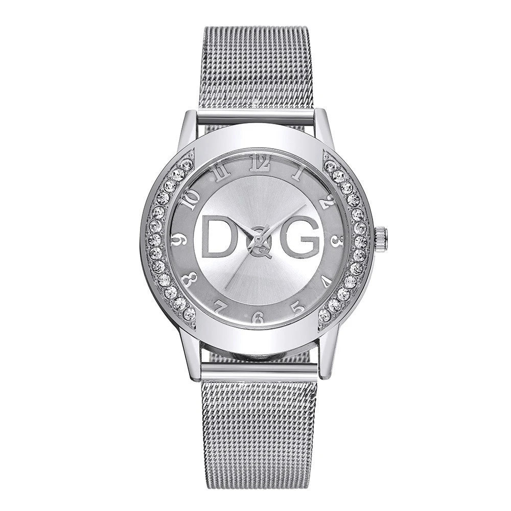Fashion  Starry Sky Diamond encrusted Women's Watch Casual Stainless Steel Gold Mesh Strap Women's Dress Watches
