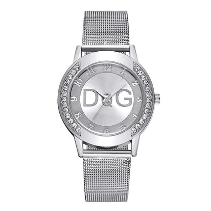 Fashion  Starry Sky Diamond encrusted Women's Watch Casual Stainless Steel Gold Mesh Strap Women's Dress Watches