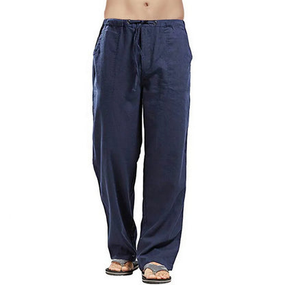 Fashion Mens Linen Wide Pants Korean Trousers Oversize Sports Streetwear Male Spring Yoga Pants Casual Men Clothing Sweatpants