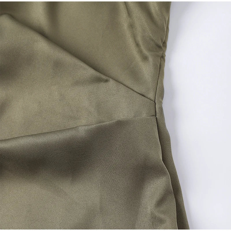 Sexy Women One Shoulder Long Sleeve Dresses Elegant Backless Split Side Slit Bodycon Dress 2023 Fashion Pleated Ladies Robe