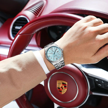 POEDAGAR Fashion Exquisite Men Wristwatches Waterproof Luminous Date Luxury Man Watch Stainless Steel Quartz Men's Watches Reloj