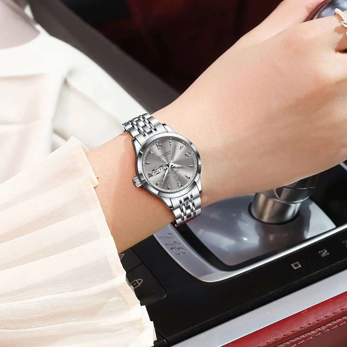 POEDAGAR Elegant Woman Watch Waterproof Luminous Date Week Ladies Wristwatch Stainless Steel Quartz Fashion Women's Watches Gift