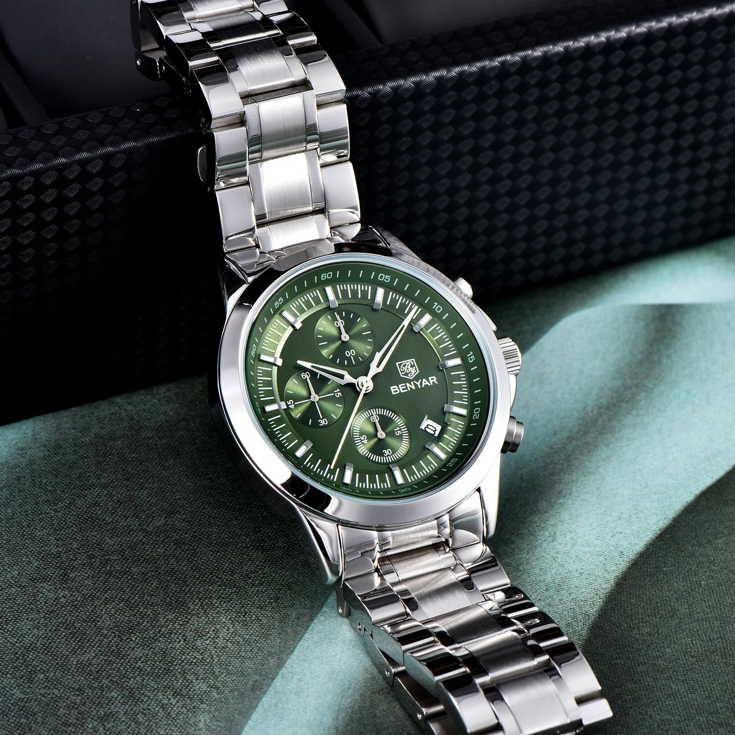 BENYAR Men's Watches Luxury Quartz Wristwatches Chronograph Watch Men Gifts Waterproof Stainless Steel Clock Reloj Hombre 2025