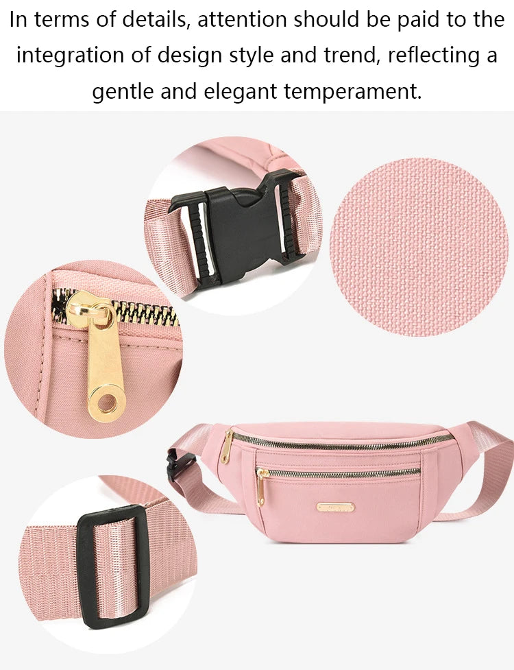 New Women Waist Bags for Women Oxford Leisure Color Chest Bag Shoulder Crossbody Waist Bags Handbags Female Messenger Belt Bags