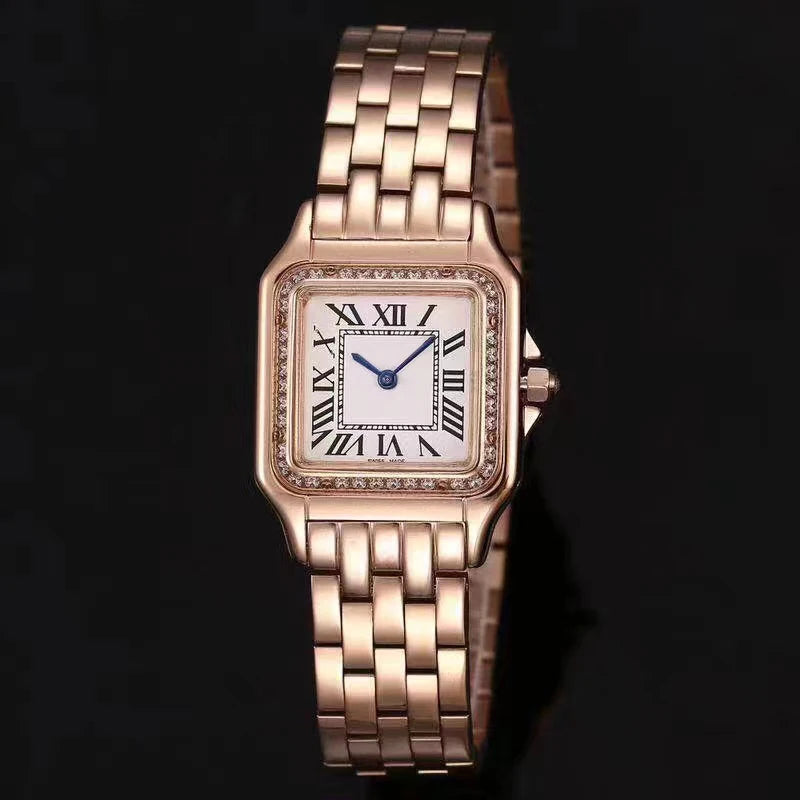Brand Wrist Watches Women Girl Ladies 22mm 27mm Square Dial Good Quality Steel Band Quartz Luxury Japanese Movement Clock CT13