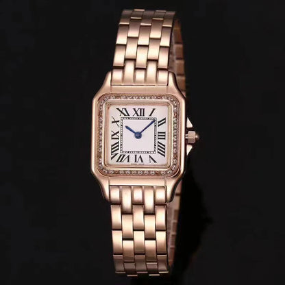 Brand Wrist Watches Women Girl Ladies 22mm 27mm Square Dial Good Quality Steel Band Quartz Luxury Japanese Movement Clock CT13