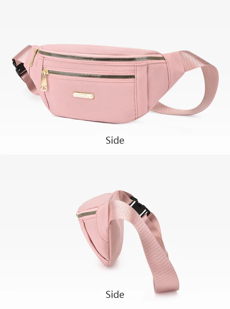 New Women Waist Bags for Women Oxford Leisure Color Chest Bag Shoulder Crossbody Waist Bags Handbags Female Messenger Belt Bags