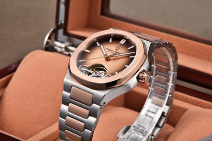PAGANI DESIGN Tourbillon Men's Watches Rose Gold Top Luxury Automatic Watch For Men Mechanical Wristwatches AR Sapphire Luminous