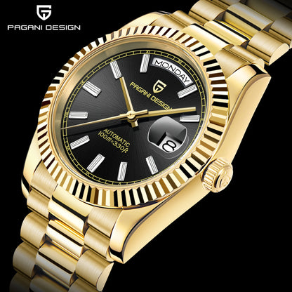 PAGANI DESIGN Watches Pure White Dial Mechanical Watch For Men 2025 New Luxury Sapphire Crystal Automatic Stainless Steel Clock
