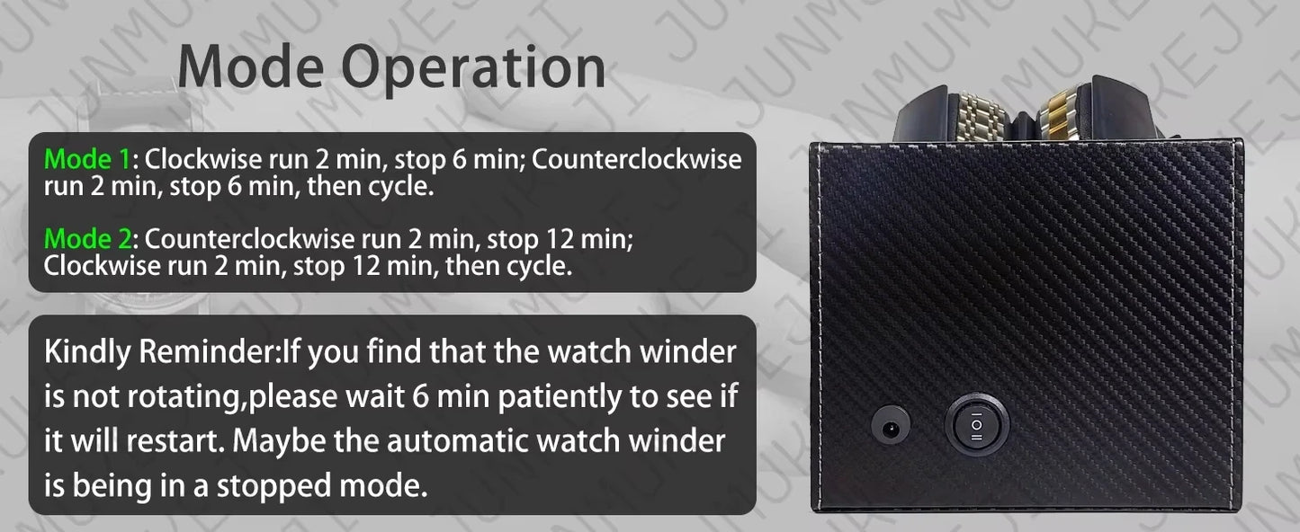 Watch Winder for Automatic Watches Box 3 Watches PU Leather Rotating Storage Display Automatic Winding Universal USB Power 5V1A