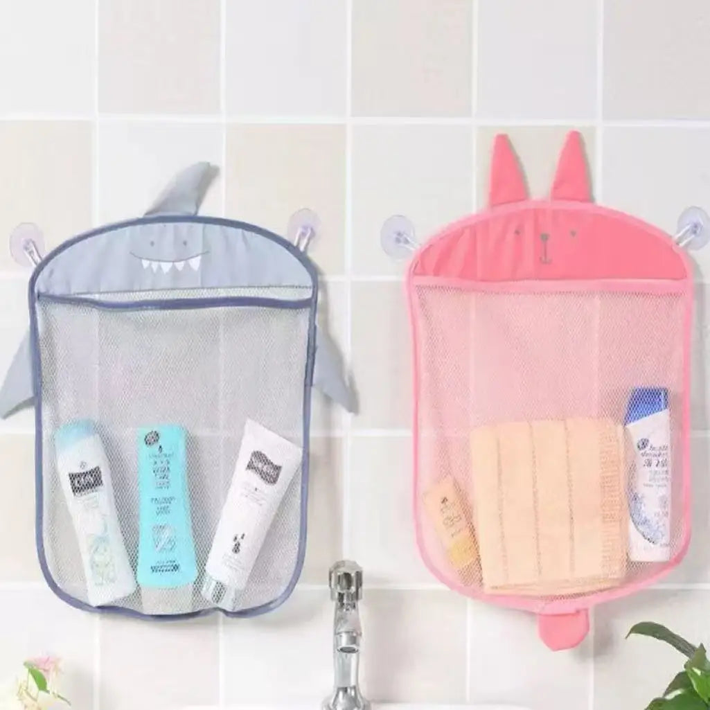 Baby Shower Bath Toys White Baby Kids Toy Storage Mesh with Strong Suction Cups Toy Bag Net Bathroom Organizer for Kids Toddlers