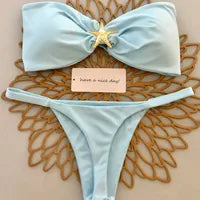 New Split Briefs Bikini Sexy Brazil Swimsuit Women's Beach Vacation Bikin