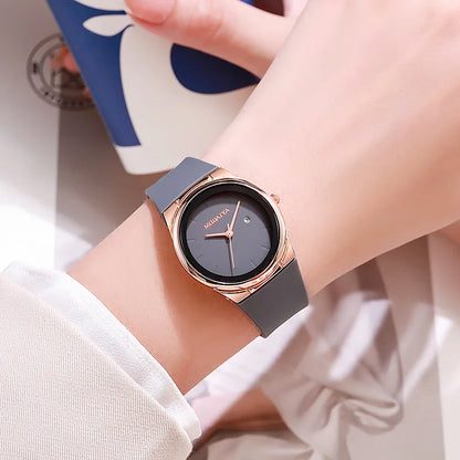 Simple Fashion Quartz Watch Silicone Strap Student Watches Minimalist Casual Women's Calendar Quartz Wristwatch Reloj Mujer