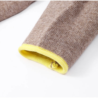 Fashion Contrasting Knitted Cardigan for Women Elegant Long Sleeve Pockets Zipper Sweater 2026 Spring Street Lady Chic Outwear