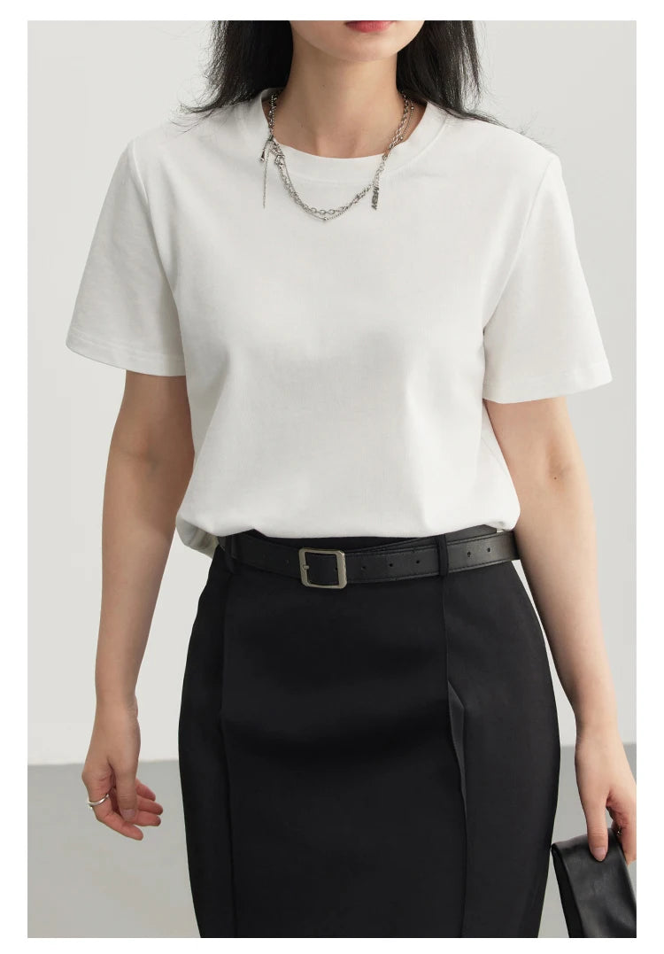 CHIC VEN Women's Tees Basic O Neck Short Sleeve Pullover T-shirt for Woman Solid Female Top Casual Ladies Tshirt Summer 2024