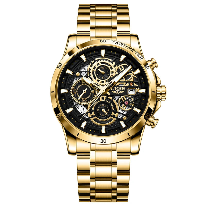 LIGE New Business Luxury Watches Men Top Quality Fashion Quartz Wristwatches Male 30M Waterproof Casual Mens Watch Gifts Reloj