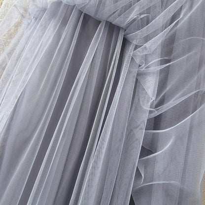 Vintage Tulle Skirt Women Streetwear Elastic High Waist Mesh Pleated Skirts Summer Elegant Korean A Line Office Ladies Skirt New