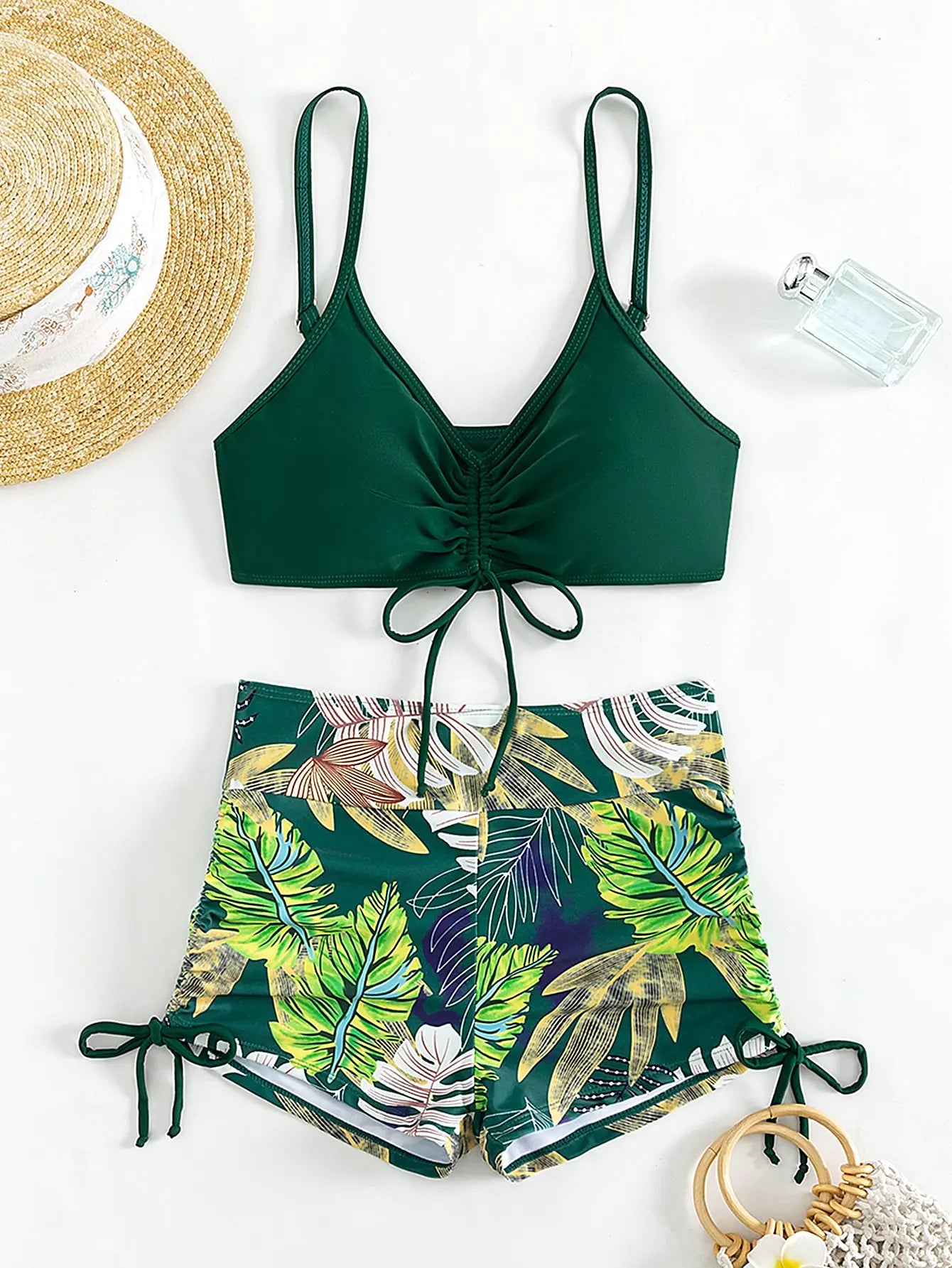 Drawstring Front Shorts Bikinis 2026 High Waist Swimsuit Women Swimwear Female Bathers Bathing Swimming Swim Suit Beachwear