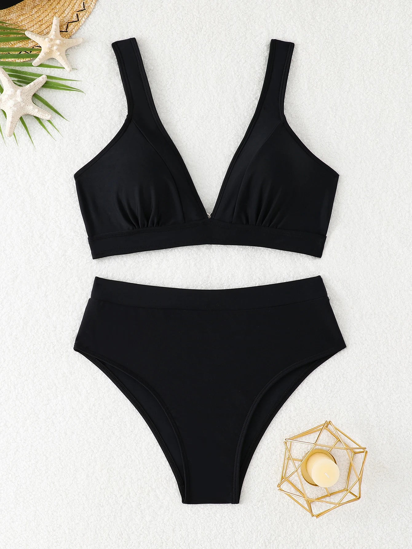 U-wire Bikinis 2026 Women High Waist Swimwear Solid Swimsuit Female Beachwear Summer Bathers Bathing Swimming Swim Suit XL