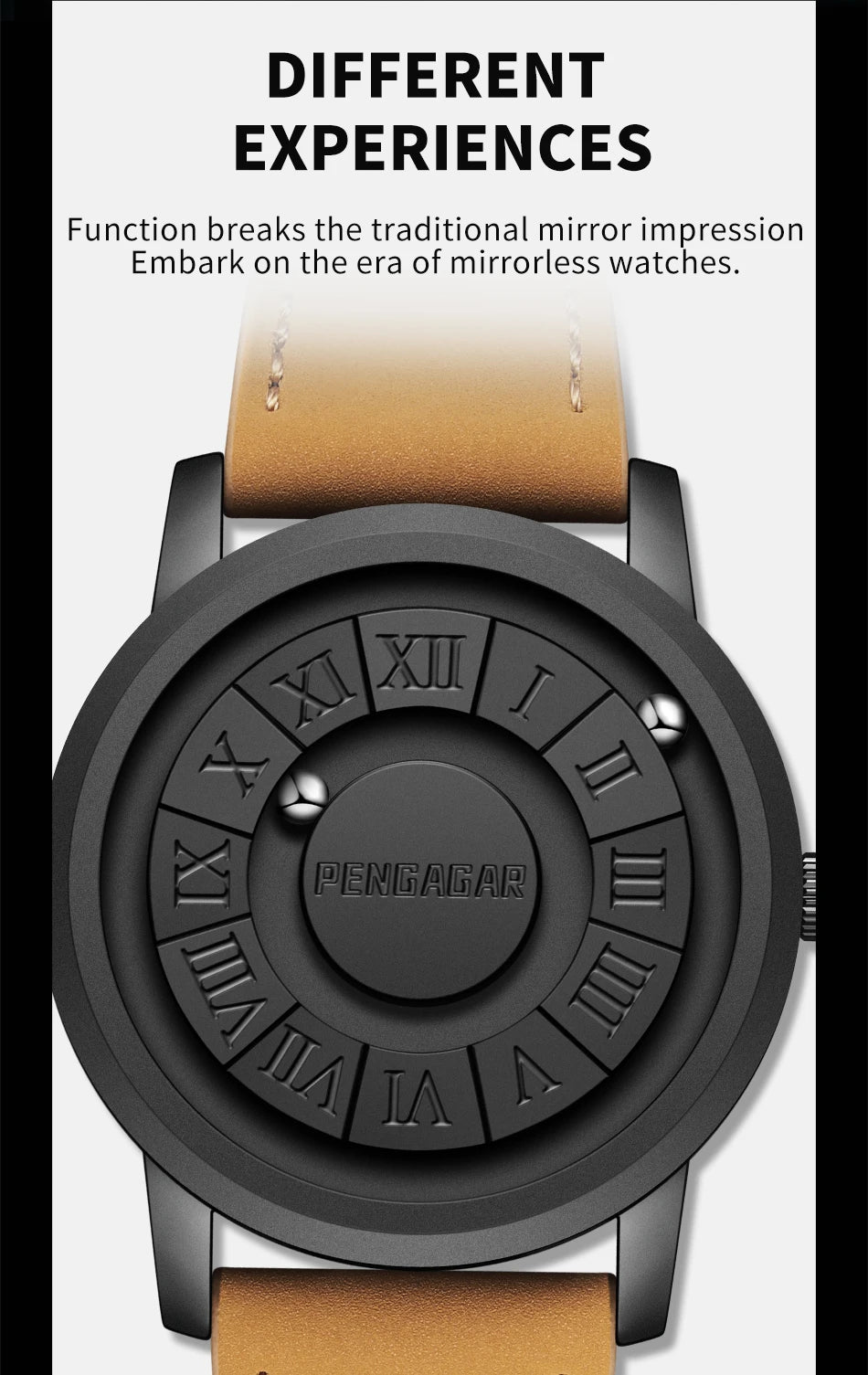 PENGAGAR Men's Watches Stainless steel Quartz Watch Creative Scrolling Pointer Magnetic Force Wrist Clock Relogio Masculino +box