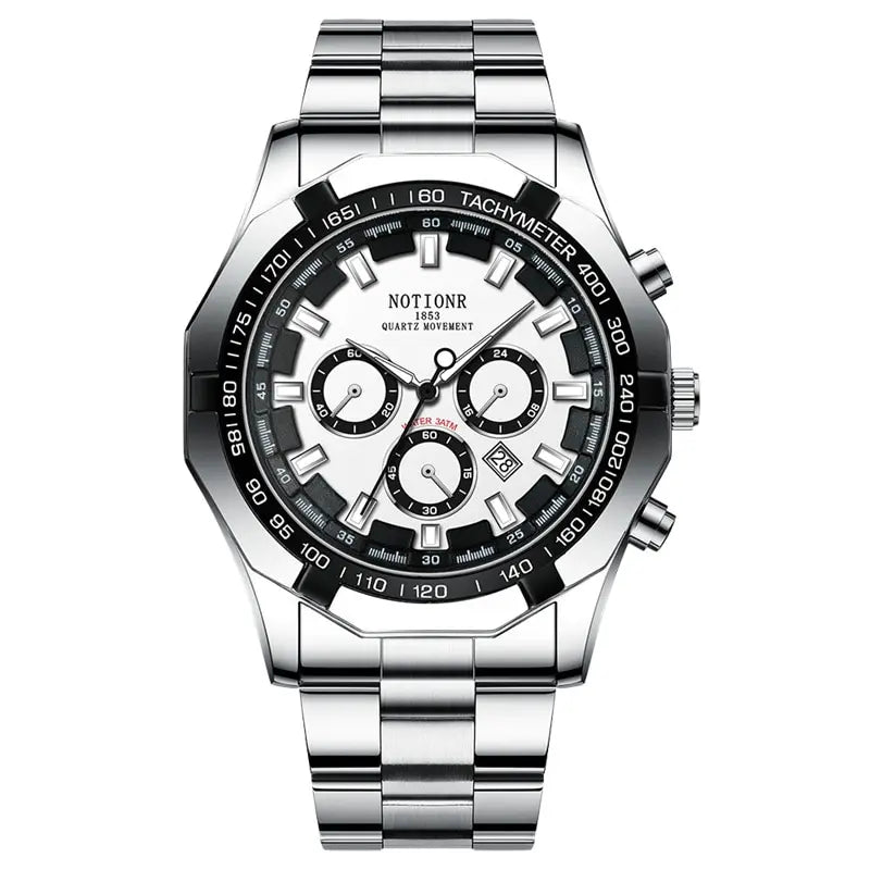 Luxury Mens Sport Watches Fashion Men Business Stainless Steel Waterproof Quartz Wristwatch Calendar Luminous Clock Reloj Hombre