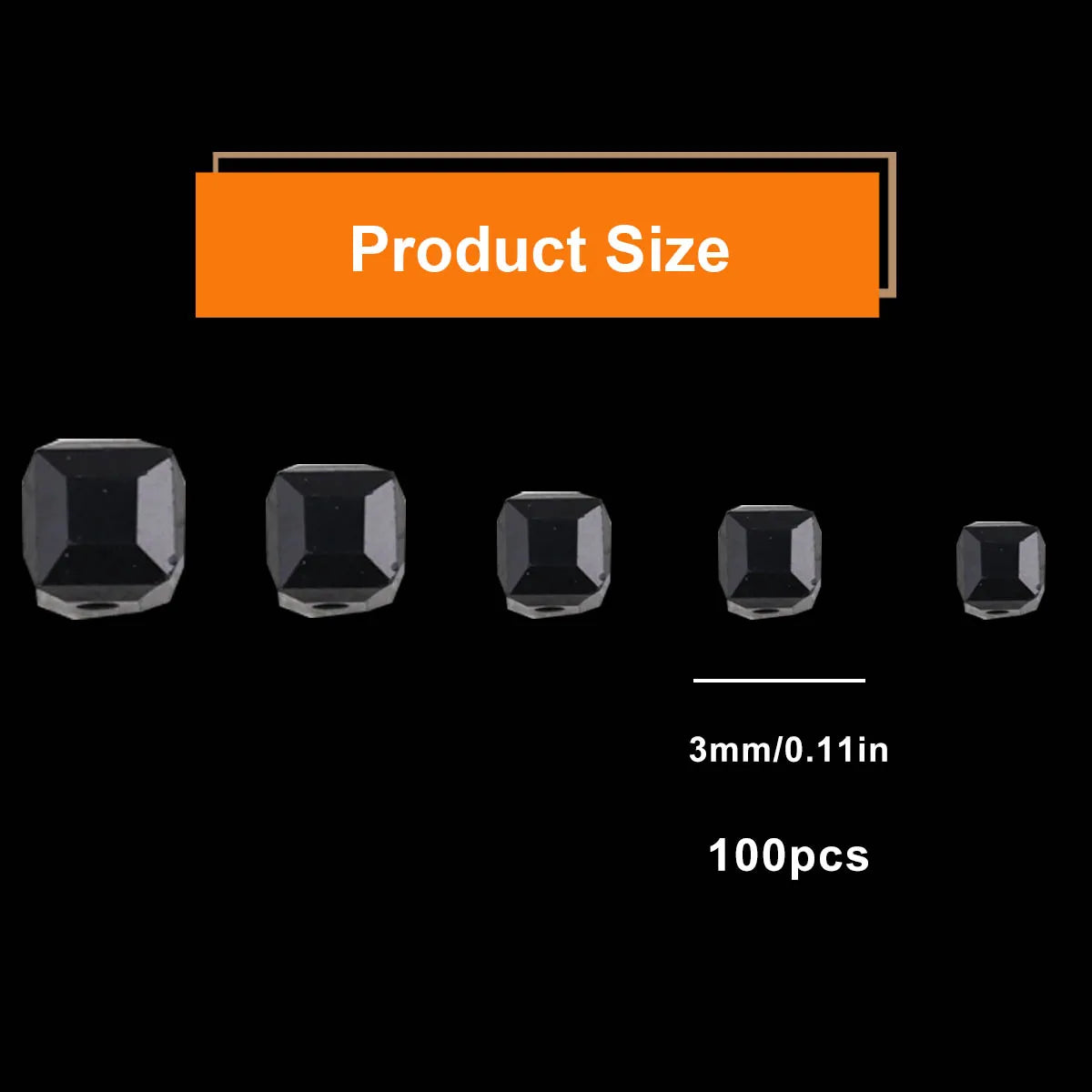 2/3/4/6/7mm Austrian Crystal Black Square Bead Glass Loose Spacer Beads For Jewelry Making Bracelet Earrings DIY Accessories