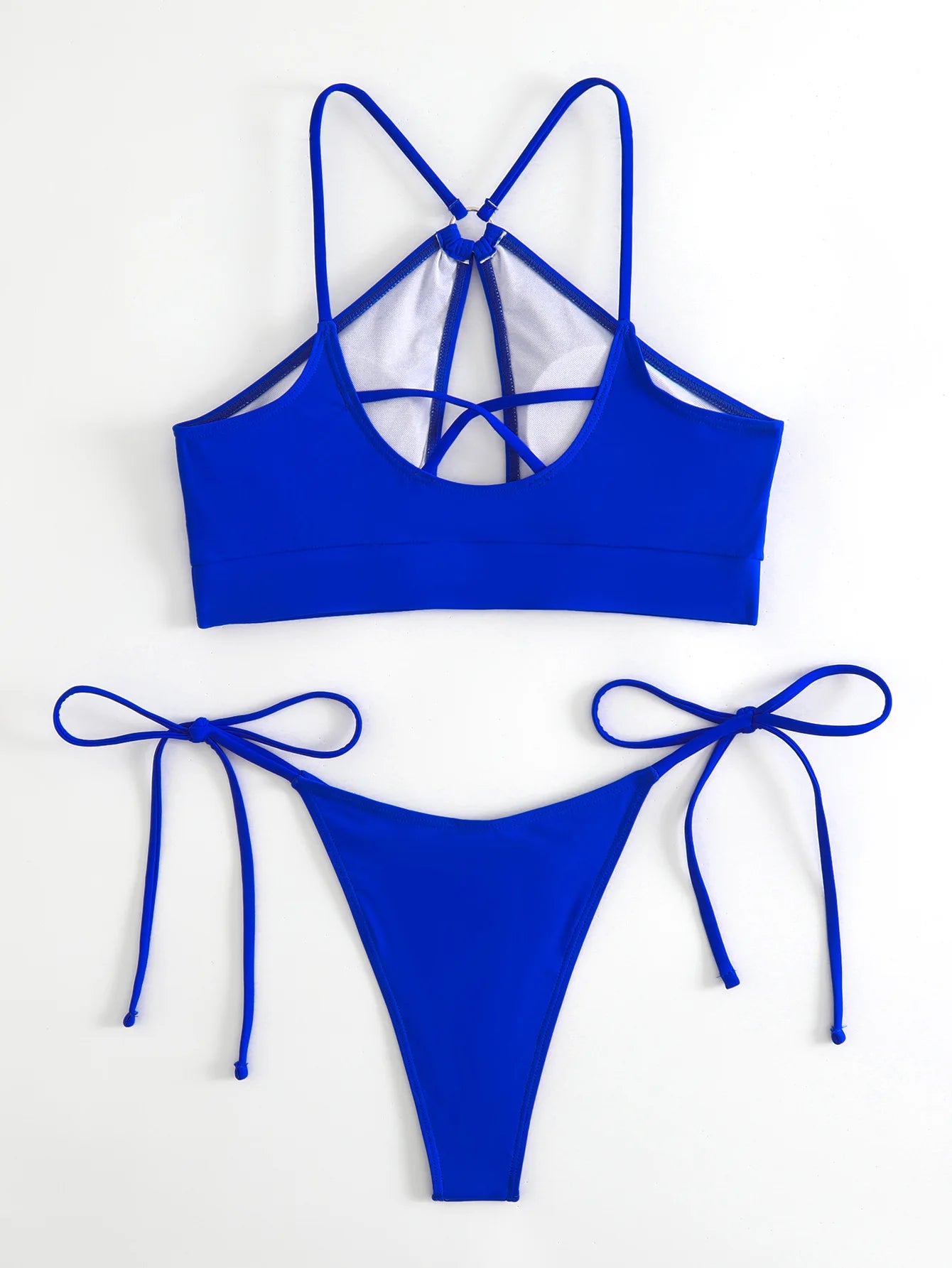 2025 Sexy Orange Bikini Hollow Out Push Up Two-Piece Swimsuit Women Halter Bandage Backless Thong Swimwear Summer Beachwear New