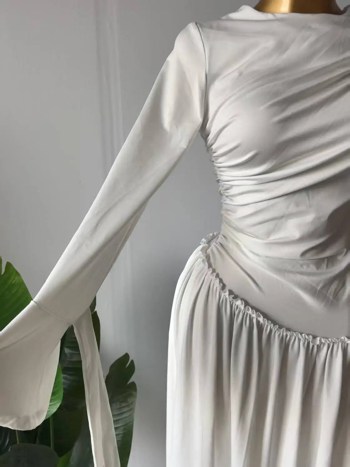 CM.YAYA Women Full Sleeve O-neck Elegant Long Dress Edible Tree Fungus Sweet Holiday Beach Evening Sexy Party Dresses Vestidos