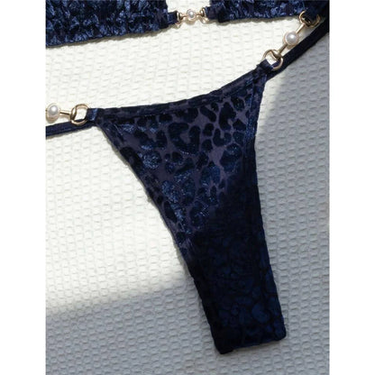 S - XL Leopard Halter Mini Micro Thong Bikini Women Swimwear Female Swimsuit Two-piece Bikini set Bather Bathing Suit Swim K5207