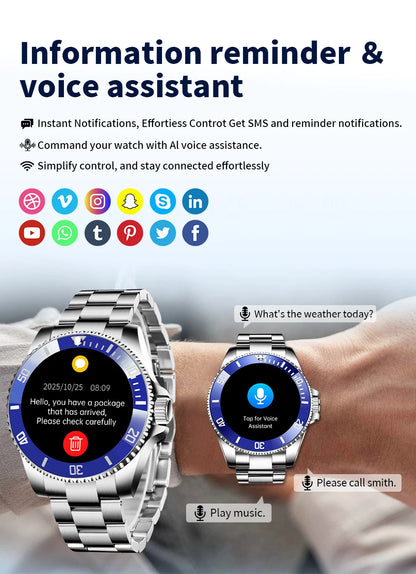 New 2026 Style Luxury Smart Watch Dials Answer Call For Men Waterproof Sport Digital Business Smart Watches For Gift Smart Band