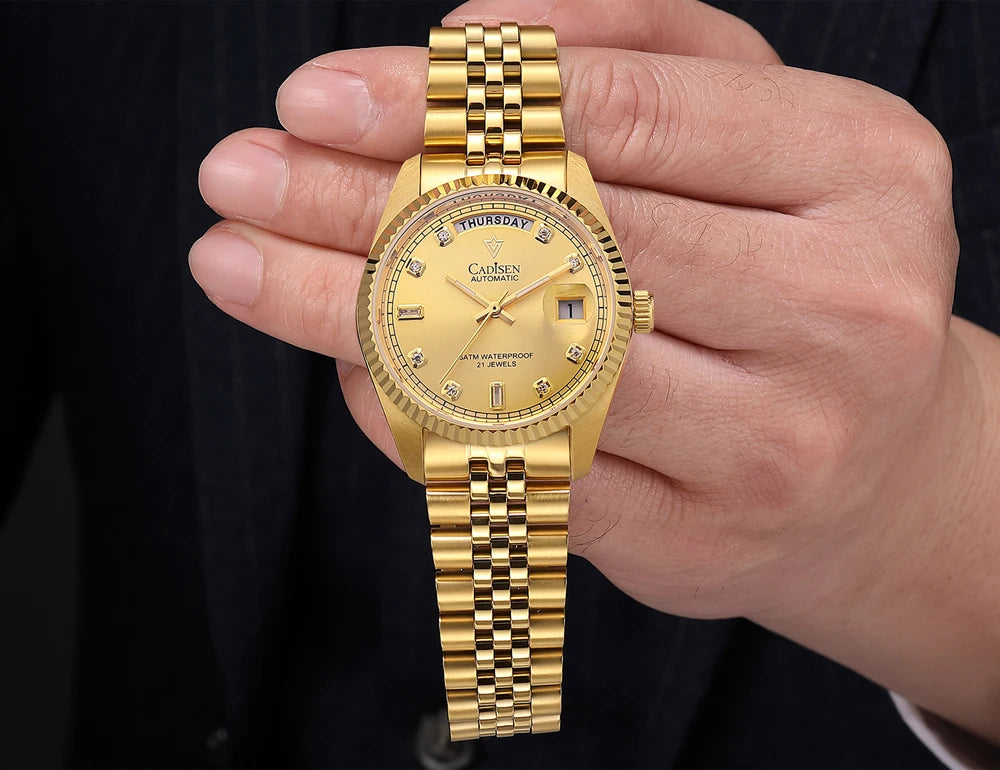 2024 New CADISEN Top Brand 38mm Men's Automatic Mechanical Watches luxury Sapphire Stainless Steel Men watch reloj hombre 5 bar