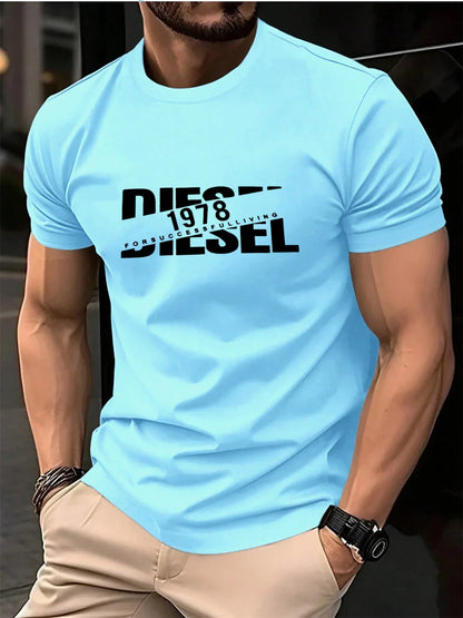 New trendy men's fashion T-shirt, black T-shirt, comfortable summer T-shirt, pure cotton short sleeved T-shirt, 2026 bestseller