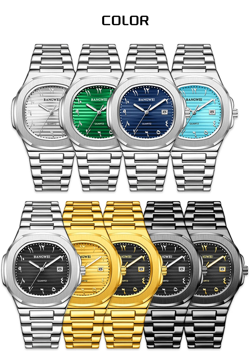 LIGE New Fashion Date Couple Watches 30M Waterproof Luminous Valentine's Day Gift Stainless Steel Watch Men Women Quartz Watch