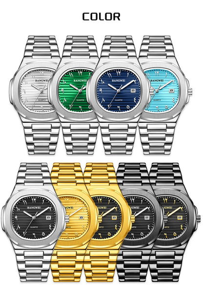 LIGE New Fashion Date Couple Watches 30M Waterproof Luminous Valentine's Day Gift Stainless Steel Watch Men Women Quartz Watch