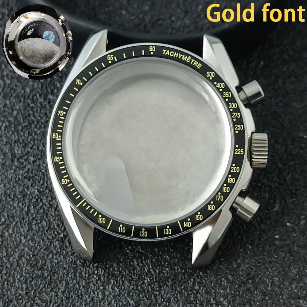 39.7mm MoonSwatch Chronograph Watches Stainless Steel Case Fit VK63 Movement Accessories Sapphire Glass Watch 20mm Strap Moon