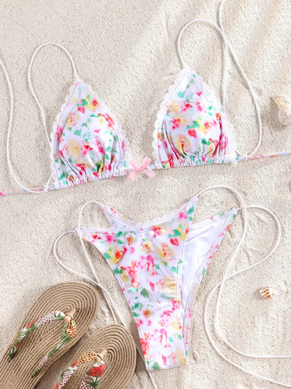 Zrtak Push Up Bikinis Sexy Swimsuit Women Bikini Beachwear Solid Bathing Suit Bandage Swimwear Thongs Bikini Sets Folds