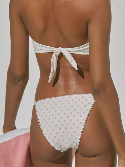 Triangle Bikinis Bow Swimsuit Women Sexy Swimwear Bandage Bikini Set Summer Biquini Female Beachwear Low Waist Thong Swimsuits