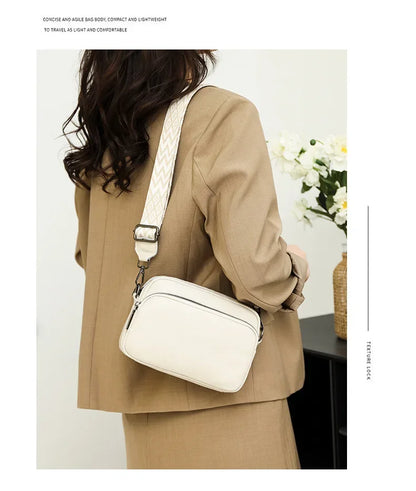 Women Crossbody Bag Multi Space Fashion Design Sense Large Capacity PU Material Lightweight Single Shoulder Bag