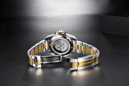 PAGANI DESIGN Watches Luxury Golden Mechanical Watch For Men New Sapphire Crystal Stainless Steel Luxury Waterproof  Men's Watch