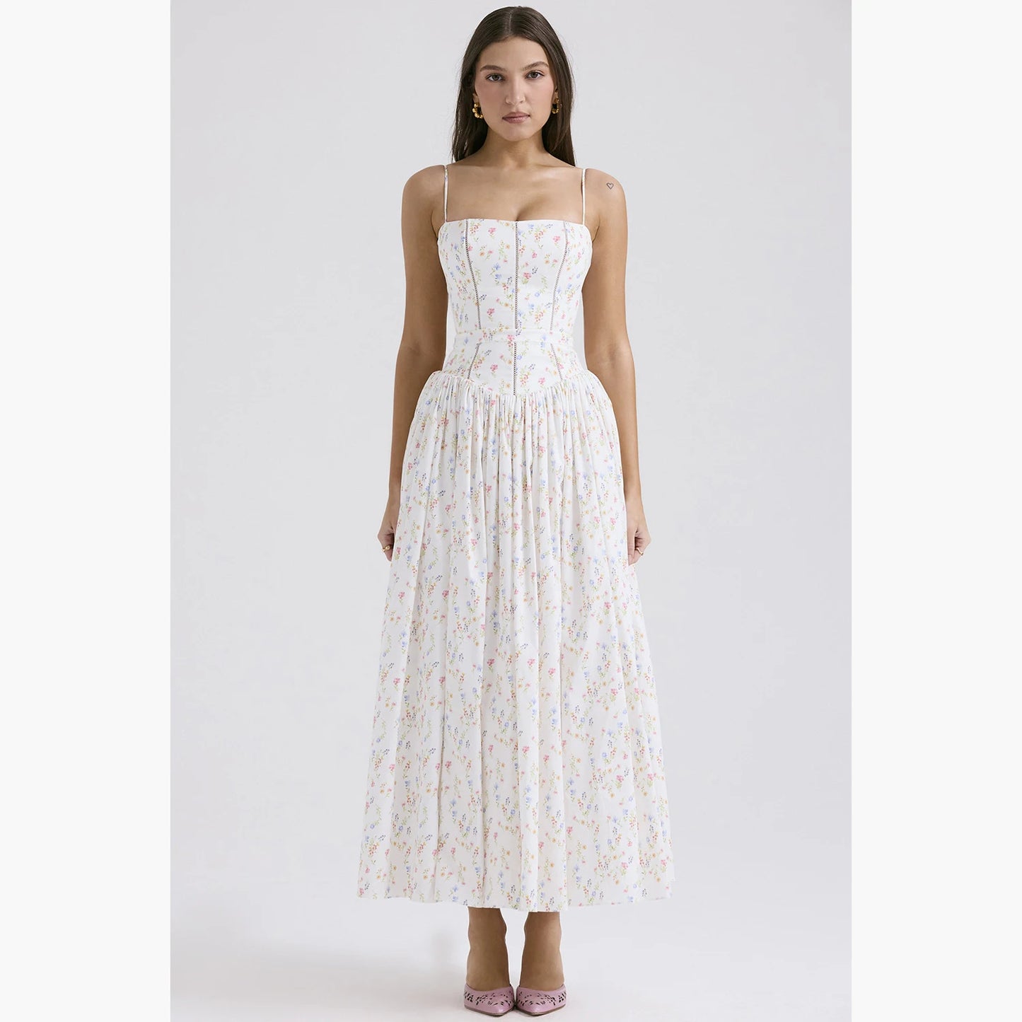 Ashgaily White Dress Women Halter Cotton Long Dress Lace Elegant Party Outfits Ladies Sexy Club Clothes