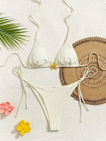 "2026 New Triangle Bikini Set - Floral Print Push Up Swimsuit & Brazilian Bottoms"