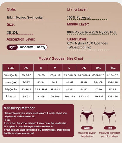 Menstrual Swimsuit Women Period Swimwear Leak Proof Beach Menstrual Bikini Woman Menstruation Panties Girl Absorbent Swim Bottom