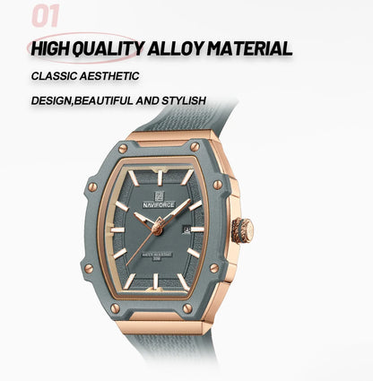 NAVIFORCE Elegant Ladies' Watch Fashion Luminous Pointer 3ATM Waterproof Calendar Display Silicone Strap Women's Quartz Watches