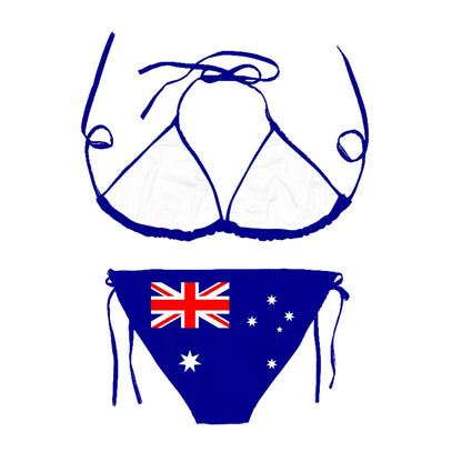 CLOOCL Australia Flag Sexy Bikini Sets Fashion 3D Print Swimsuit Beach Pool Vacation Adjustable Lacing Bikini Suits No Chest Pad