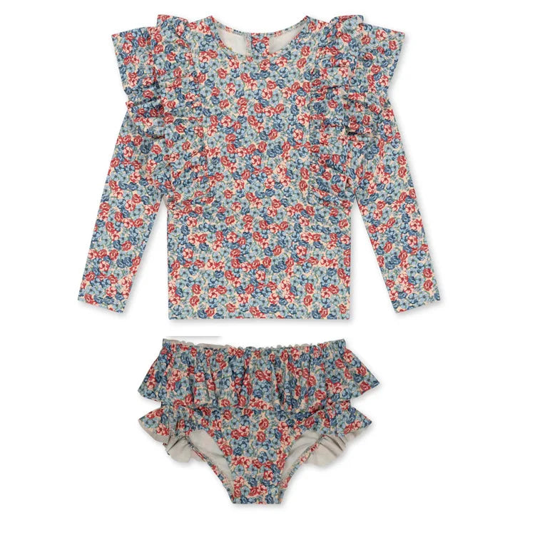 Cute Baby Girls Bikinis Set 2025 Summer Children Beach Wear Ruffle Kids Swimsuit Bathing Suit Printed Swimwear Monokini